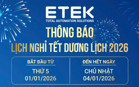 ETEK THÔNG BÁO LỊCH NGHỈ TẾT DƯƠNG LỊCH 2026