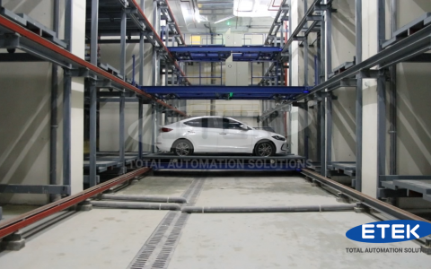 Bãi đỗ xe tự động hoàn toàn công nghệ di chuyển Pallet tại tòa nhà Vietcombank