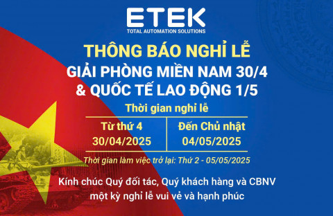 THÔNG BÁO LỊCH NGHỈ LỄ 30/4 & 1/5/2025